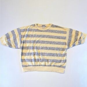 Vintage 80s Blair Yellow Striped Lightweight Sweater Size S